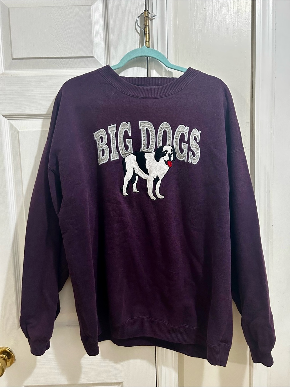 BIG DOGS Embroidered Purple Crewneck Sweatshirt 90’s Vintage Size XL